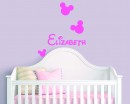 Mouse Custom Name Wall Decal Baby Nursery Micky Name Wall Stickers For Kids Rooms